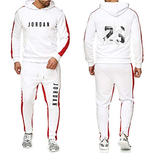 Conjunto de 2 piezas de chándal para hombre, sudadera con capucha y pantalón con cordones ,de Michael Jordan, con el n.º 23, ropa de entrenamiento, baloncesto, para otoño e invierno Conjunto de 2 piezas de chándal para hombre, sudadera con capucha y pantalón con cordones ,de Michael Jordan, con el n.º 23, ropa de entrenamiento, baloncesto, para otoño e invierno