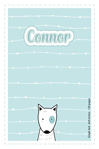 Connor: Personalized Name Squared Paper Notebook Light Blue Dog | 6x9 inches | 120 pages: Notebook for drawing, writing notes, journaling, doodling, ... writing, school notes, and capturing ideas