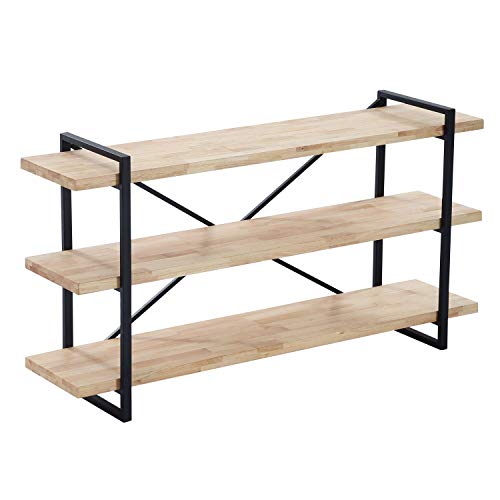 Consola, Recibidor con 3 estantes, Modelo Plank, Acabado en Roble Salvaje y Estructura Metalica Color Negro, Medidas: 140 cm (Ancho) x 73 cm (Alto) x 40 cm (Fondo) Consola, Recibidor con 3 estantes, Modelo Plank, Acabado en Roble Salvaje y Estructura Metalica Color Negro, Medidas: 140 cm (Ancho) x 73 cm (Alto) x 40 cm (Fondo)