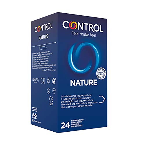 Control Nature - Caja de Condones gama natural, lubricados, ajuste perfecto, sexo seguro, 24 unidades (pack ahorro)