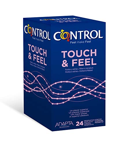 Control Sensual Dot&lines Preservativos - Caja de Condones con Puntos y Estrías, 24 Unidades (Pack Ahorro)