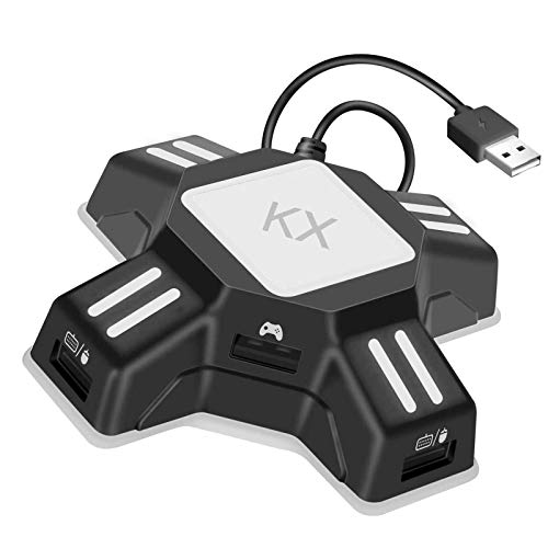 Convertidor de Teclado y Ratón Adaptador de Controlador de Gamepad KX Gaming Teclado y Mouse USB Adaptador Compatible con Switch/PS4/PS3/Xbox One Convertidor de Teclado y Ratón Adaptador de Controlador de Gamepad KX Gaming Teclado y Mouse USB Adaptador Compatible con Switch/PS4/PS3/Xbox One