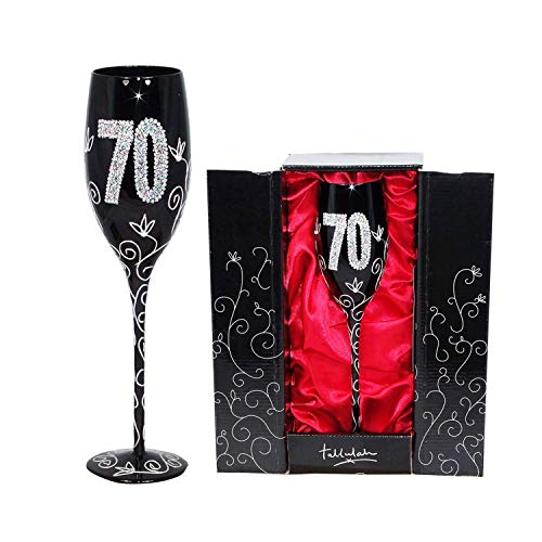 COPA CAVA (CHAMPÁN) PARA REGALO ORIGINAL DE CUMPLEAÑOS, CON LOS NÚMEROS DE LAS EDADES GRABADOS (70 AÑOS NEGRA) COPA CAVA (CHAMPÁN) PARA REGALO ORIGINAL DE CUMPLEAÑOS, CON LOS NÚMEROS DE LAS EDADES GRABADOS (70 AÑOS NEGRA)