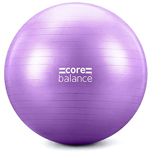 CORE BALANCE, Pelota de Pilates, Fitness, Yoga, Embarazo, Fitball para Ejercicios Gimnasia - Muy Resistente – Tamaño 55cm 65cm 75cm 85cm - Hinchador Incluido