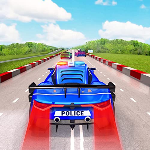 Corrida de carros de tráfego leve policial Corrida de carros de tráfego leve policial