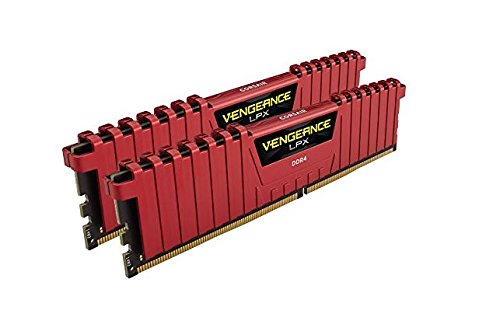 Corsair CMK16GX4M2B3200C16R Vengeance LPX 16 GB (2 x 8 GB) DDR4 3200 MHz C16 XMP 2.0 Módulo de Memoria de Alto Rendimiento, Rojo