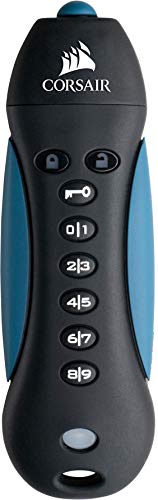 Corsair Flash Padlock 3 - Unidad Flash USB 3.0 de 128 GB, Seguridad con Taclado (Cifrado AES de 256 bits, Dígitos Identificación Personalizables, Integra Detección de Hackeo), Negro/Azul Corsair Flash Padlock 3 - Unidad Flash USB 3.0 de 128 GB, Seguridad con Taclado (Cifrado AES de 256 bits, Dígitos Identificación Personalizables, Integra Detección de Hackeo), Negro/Azul