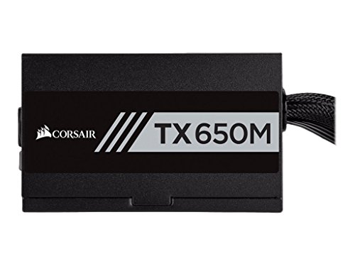 Corsair TXM Series TX650M, Fuente de Alimentación (Semi Modular, 80 Plus Gold, EU), 650 W, Negro