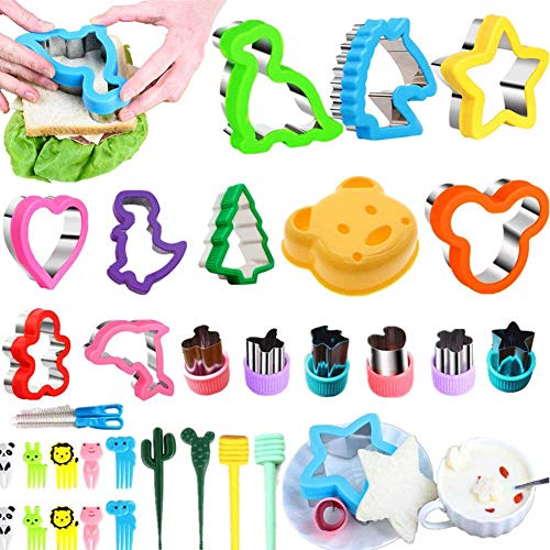 Cortador de Galletas Sándwich Acero Inoxidable 32 Piezas, Mickey Mouse Dinosaurio Estrella Forma de Corazón y Cortador de Frutas Verduras para Niños (32 PCS) Cortador de Galletas Sándwich Acero Inoxidable 32 Piezas, Mickey Mouse Dinosaurio Estrella Forma de Corazón y Cortador de Frutas Verduras para Niños (32 PCS)