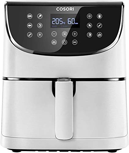 COSORI Freidora sin Aceite 5,5L, Freidora Aire Caliente con 11 Programas, Air Fryer con Función Mantener Caliente, Pantalla LED Táctil, Temporizador, Sin BPA ni PFOA, 100 Recetas, 1700W, Blanco