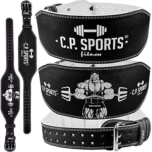 C.P. Sports Cinturón de levantamiento de pesas T4-1 en piel, extra ancho, cuerpo, L = 85-110 cm C.P. Sports Cinturón de levantamiento de pesas T4-1 en piel, extra ancho, cuerpo, L = 85-110 cm