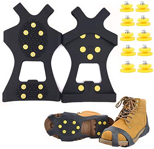 Crampones Antideslizantes, Everpertuk Crampones de 10 Dientes Antideslizante Nieve Hielo, Racos de Hielo Tracción Antideslizante Más de Zapatos, Crampones Ligeros para Esquí Senderismo (XL) Crampones Antideslizantes, Everpertuk Crampones de 10 Dientes Antideslizante Nieve Hielo, Racos de Hielo Tracción Antideslizante Más de Zapatos, Crampones Ligeros para Esquí Senderismo (XL)