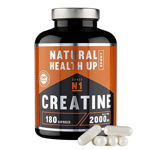 Creatina monohidratada para aumentar la masa muscular y el rendimiento deportivo - Suplemento deportivo de creatina en cápsulas para mejorar la fuerza y la resistencia - 180 cápsulas de creatina Creatina monohidratada para aumentar la masa muscular y el rendimiento deportivo - Suplemento deportivo de creatina en cápsulas para mejorar la fuerza y la resistencia - 180 cápsulas de creatina