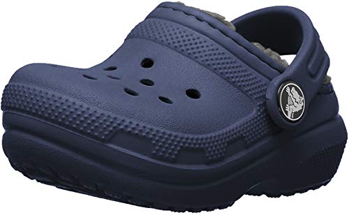 Crocs Classic Lined Clog K, Zuecos Unisex niños, Azul (Navy/Charcoal), 23-24 EU