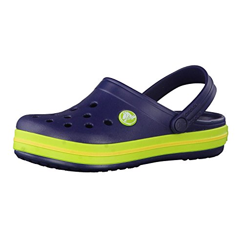 Crocs Crocband Clog Kids, Zuecos Unisex niños, Azul (Navy/Volt Green), 25/26 EU Crocs Crocband Clog Kids, Zuecos Unisex niños, Azul (Navy/Volt Green), 25/26 EU