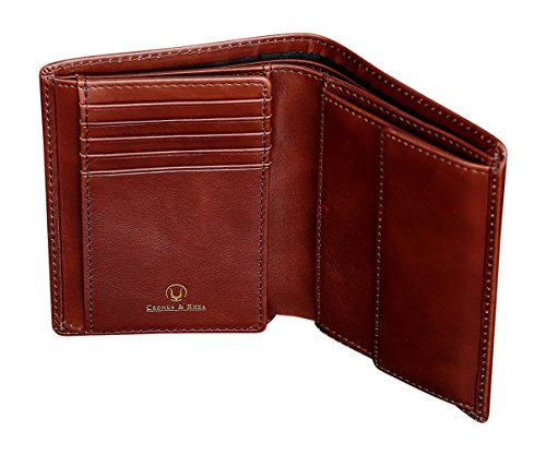 Cronus y Rhea® | Cartera de Lujo con Monedero de Cuero Exclusivo (Charon) | Wallet - Money Clip | Cuero Real | con Elegante Caja de Regalo | Hombres (Marrón Oscuro)