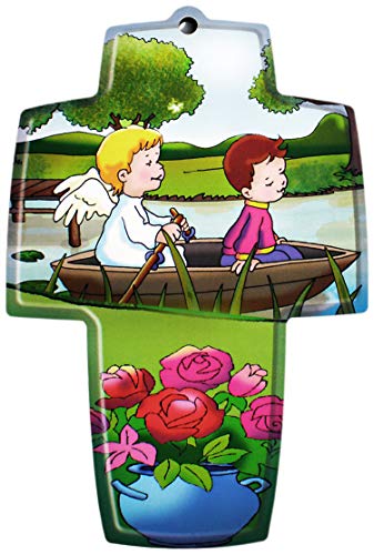 Cruz navideña con dibujo – Paseo con ángel y niño 13,5 cm + Fascículo ilustrado Cruz navideña con dibujo – Paseo con ángel y niño 13,5 cm + Fascículo ilustrado