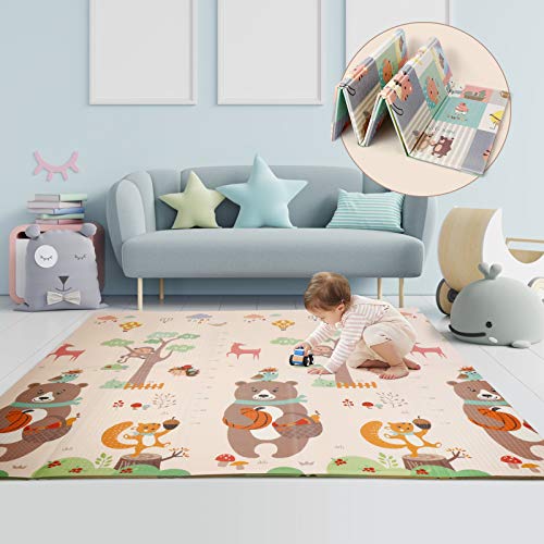 CRZDEAL Alfombra para niños 196 x 177 x 1.35cm XPE Alfombra Plegable para Juegos de bebés Doble Cara Almohadilla para Escalar no tóxico, Impermeable y Antideslizante CRZDEAL Alfombra para niños 196 x 177 x 1.35cm XPE Alfombra Plegable para Juegos de bebés Doble Cara Almohadilla para Escalar no tóxico, Impermeable y Antideslizante