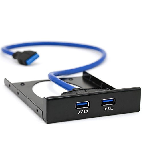 CSL - Panel Frontal USB 3.0 Super Speed para Unidades de Disco DE 3,5 Pulgadas - hasta 5 GB s - PC y Mac - Negro - retrocompatible USB 1.1 y USB 2.0