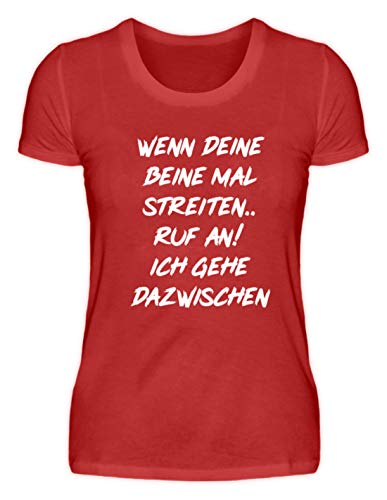 Cuando Tus piernas se pelean, llámenos. Voy a Hablar de ello. Divertida Camiseta para Mujer de Flirt Design. Rojo XXL