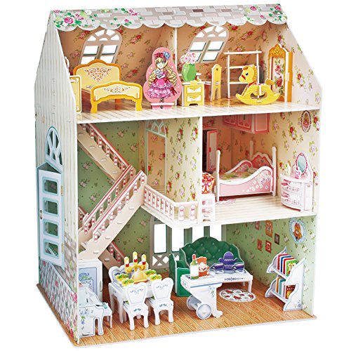 CubicFun Casa de muñecas de ensueño con muebles, 3D, rompecabezas, 160 piezas
