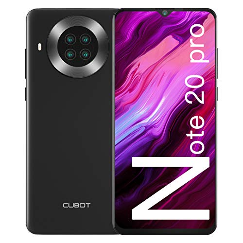 CUBOT Note 20 Pro Móviles Libres, 128GB + 6GB Smartphone, Pantalla 6.5” HD+, 20MP Quad cámara, Android 10.0 Teléfono Móvil, Batería 4200mAh, 4G Dual SIM, Face ID, NFC, GPS
