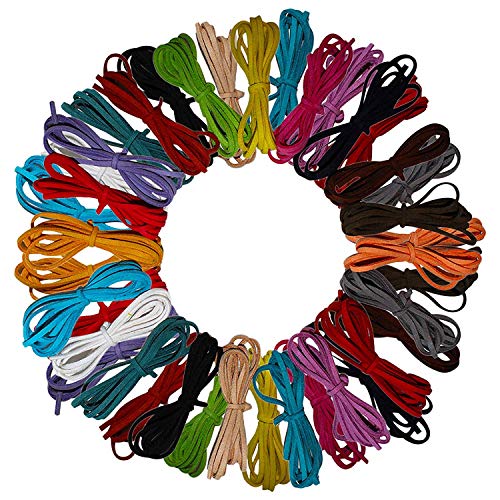 Cuerda de Cuero 40 piezas Cordón de Ante 3mm*1m Multicolor Cordón de Ante Falso para Bricolaje Pulsera Abalorios Fabricación de Bisutería 20 Colores Cuerda de Cuero 40 piezas Cordón de Ante 3mm*1m Multicolor Cordón de Ante Falso para Bricolaje Pulsera Abalorios Fabricación de Bisutería 20 Colores