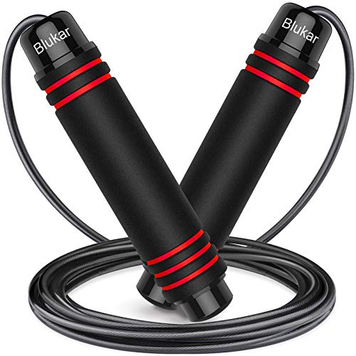 Cuerda para Saltar, Blukar Cuerda Saltar Comba con Mango Antideslizante de Espuma Suave Cuerda Ajustable Libre y Rodamientos de Bolas de Rápidos para Fitness, Ejercicio de Intervalos, Crossfit - 2.8M Cuerda para Saltar, Blukar Cuerda Saltar Comba con Mango Antideslizante de Espuma Suave Cuerda Ajustable Libre y Rodamientos de Bolas de Rápidos para Fitness, Ejercicio de Intervalos, Crossfit - 2.8M