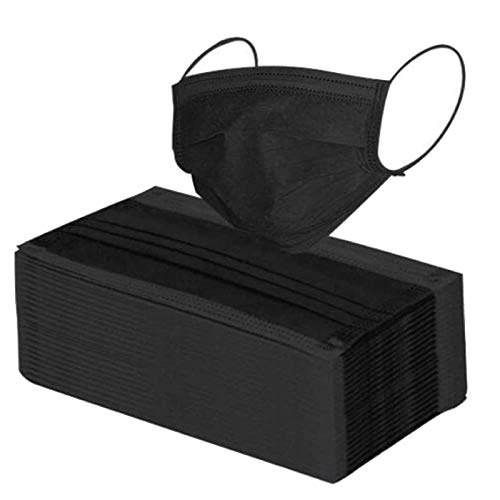 Cuidado personal No Reutilizable Negra para De 100 Pack_Mascarillas Adultos_Desechables (Negro-100pc, Talla única) Cuidado personal No Reutilizable Negra para De 100 Pack_Mascarillas Adultos_Desechables (Negro-100pc, Talla única)