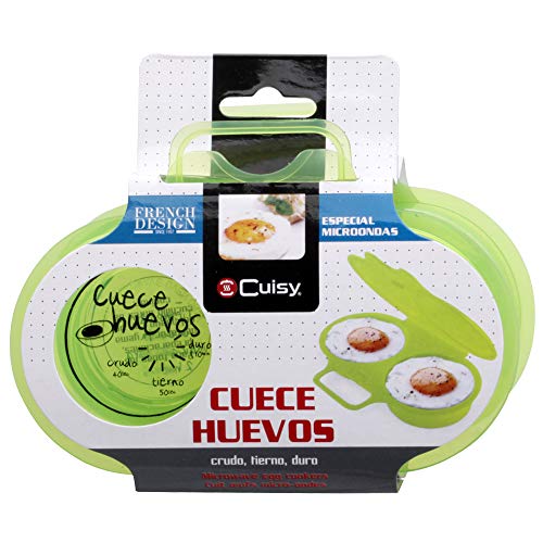 Cuisy KC2152 - Dispositivo para cocinar huevos en las microondas, 2 unidades [colores surtidos]