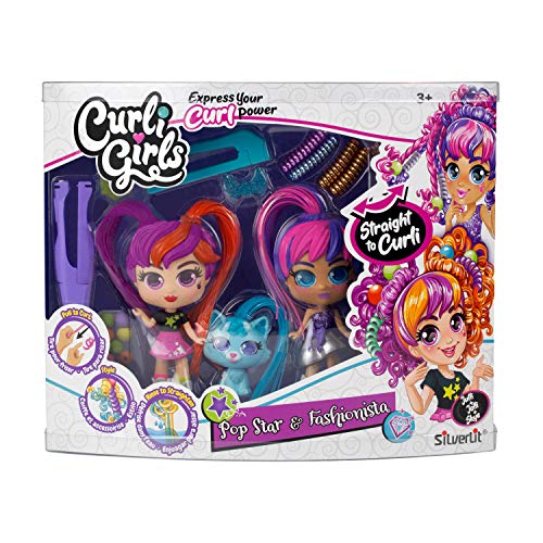 CURLIGIRLS - Muñecas - Curligirls and Pet Twin Set - Cabello mágico para Hacer infinitos Peinados - 2 muñecas y 1 Mascota - Accesorios incluidos - Muñeca 15 cm - Mascota 6 cm CURLIGIRLS - Muñecas - Curligirls and Pet Twin Set - Cabello mágico para Hacer infinitos Peinados - 2 muñecas y 1 Mascota - Accesorios incluidos - Muñeca 15 cm - Mascota 6 cm