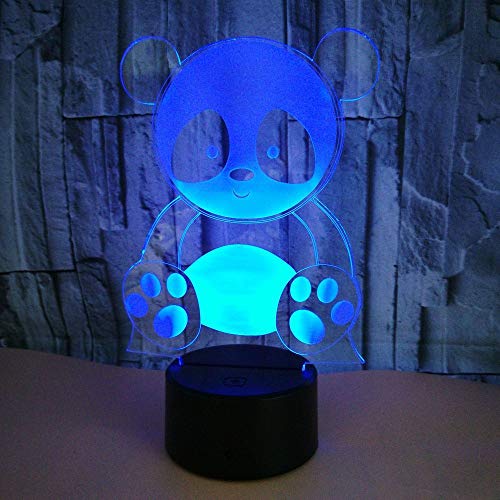 Cute Panda 3D Night Light Creative Electronic Illusion 3D Light LED 7 Color USB Touch Table Lamp Child Gift 2 Control Remoto