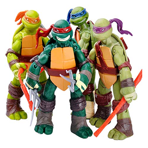CWBBN Tortugas Ninja Set,Teenage Mutant Ninja Turtles Figura, Acción Modelo de Personaje Colección de Cumpleaños para Niños,12cm