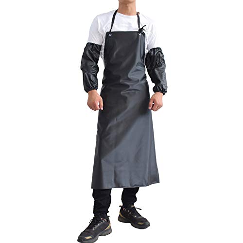 CZSM Delantal Impermeable de Alta Resistencia, Delantal Largo de PVC para Lavado de Platos, Laboratorio, Carnicero, Limpieza de Pescado, Resistente a álcalis ácidos Fuertes y Aceite, Delantal + Manga CZSM Delantal Impermeable de Alta Resistencia, Delantal Largo de PVC para Lavado de Platos, Laboratorio, Carnicero, Limpieza de Pescado, Resistente a álcalis ácidos Fuertes y Aceite, Delantal + Manga