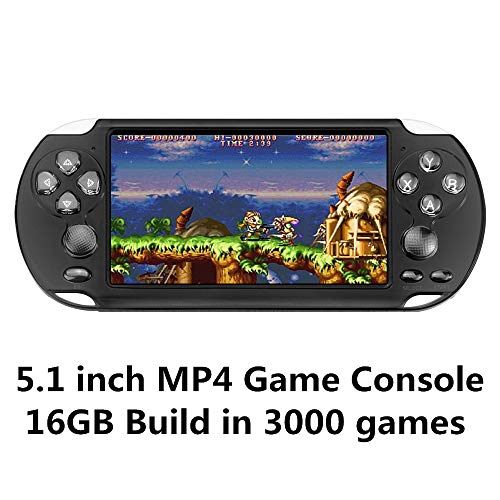 CZT Pantalla de 5.1 Pulgadas 16GB Videoconsola Retro de 128 bits Consola integrada 3000 Juegos para Arcade NEOGEO/CPS/FC/NES/SFC/SNES/GB/GBC/GBA/SMC/SMD/Sega Consola portátil de Juegos MP3/4 (Black) CZT Pantalla de 5.1 Pulgadas 16GB Videoconsola Retro de 128 bits Consola integrada 3000 Juegos para Arcade NEOGEO/CPS/FC/NES/SFC/SNES/GB/GBC/GBA/SMC/SMD/Sega Consola portátil de Juegos MP3/4 (Black)