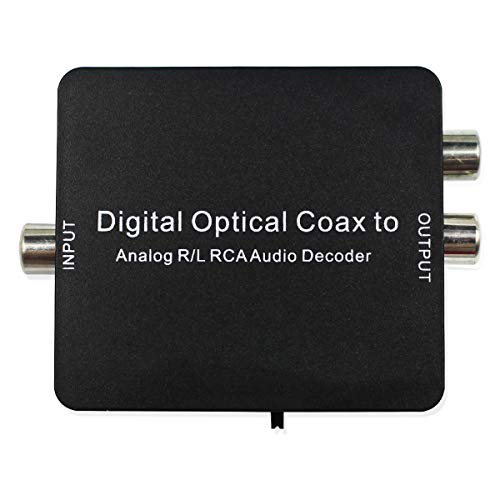D2A decodificador digital coaxial a óptica SPDIF Toslink Convertidor Soporta PCM, 5.1 Dolby Digital/DTS con conector de audio de 3,5 mm para TV auriculares negro 1080P
