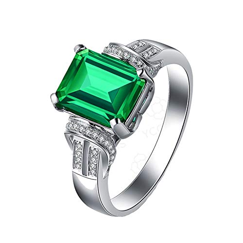 Daesar Anillo Mujer Anillo de Oro Blanco 18k Anillo Solitario 2.22 ct Esmeralda Diamante Anillos Compromiso Boda Anillo Oro Blanco Tamaño 8 Daesar Anillo Mujer Anillo de Oro Blanco 18k Anillo Solitario 2.22 ct Esmeralda Diamante Anillos Compromiso Boda Anillo Oro Blanco Tamaño 8