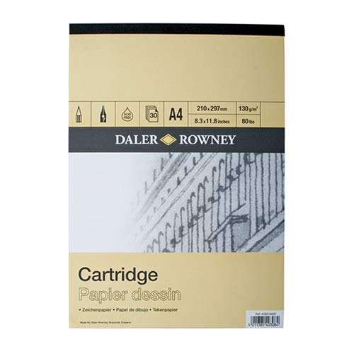 Daler Rowney - Paquete de papel ingres (liso, tamaño A3, 30 hojas, lápiz y carboncillo)