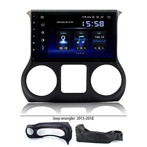 Dasaita 10.2" Android 9.0 1 DIN Radio Pantalla para Coche Integrado DSP 4G RAM 64G ROM para Jeep Wrangler 2015 2016 2017 2018 Autoradio con GPS Soporte WiFi Dab+ FM/Am Mandos de Volante USB