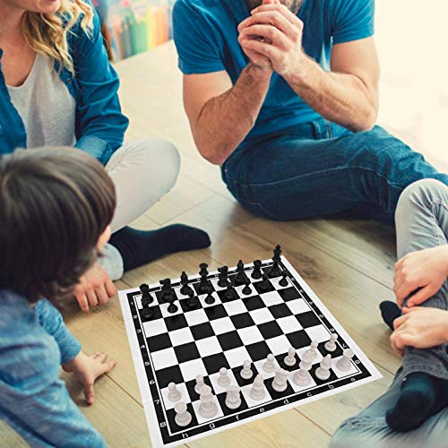 DAUERHAFT Juego de ajedrez Internacional Tablero de ajedrez Plegable, Acabado Fino, para niños