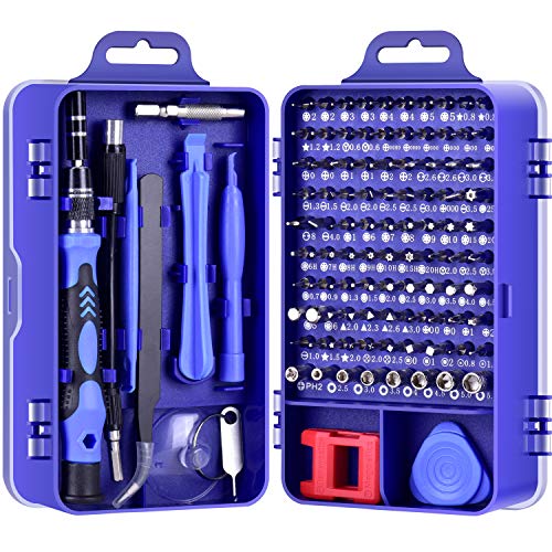 DAZAKA Juego de Destornilladores de Precisión Profesional 115 en 1 Kit de Herramientas de Reparación de Bricolaje para Reparar Electrónica, Teléfono Móvil, Laptop, Xbox, Gafas, Mirar (115 en 1)