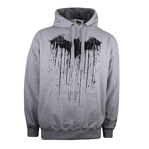 DC Comics Batman Paint Capucha, Gris (Grey SPO), Medium para Hombre