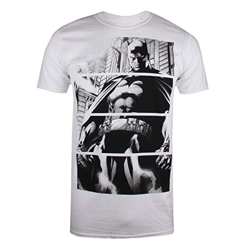 DC Comics Batman Panels Camiseta, Blanco (White White), Medium para Hombre