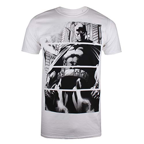 DC Comics Batman Panels Camiseta, Blanco (White White), Medium para Hombre DC Comics Batman Panels Camiseta, Blanco (White White), Medium para Hombre