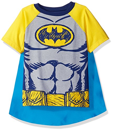 DC Comics Camiseta de Manga Corta de Batman con Capa - Disfraz Friki Divertido para Niños, Negro 3 Años