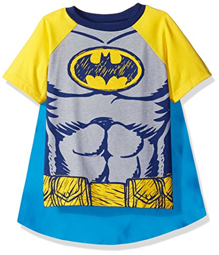 DC Comics Camiseta de Manga Corta de Batman con Capa - Disfraz Friki Divertido para Niños, Negro 3 Años DC Comics Camiseta de Manga Corta de Batman con Capa - Disfraz Friki Divertido para Niños, Negro 3 Años