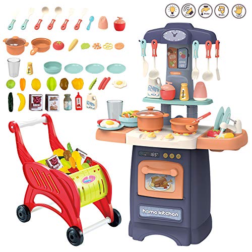 deAO Mi Pequeño Chef Cocinita de Juguete Tamaño Mini con Características de Agua, Luz y Sonidos Conjunto Infantil de Cocina con 50 Accesorios Incluidos (Azul) deAO Mi Pequeño Chef Cocinita de Juguete Tamaño Mini con Características de Agua, Luz y Sonidos Conjunto Infantil de Cocina con 50 Accesorios Incluidos (Azul)