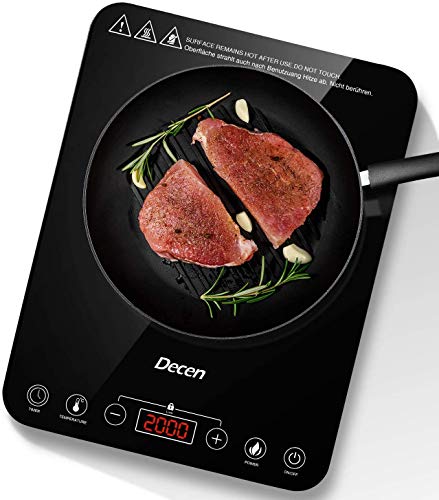 Decen Placa Inducción Portatil, 2000W Vitroceramica Portatil con Controles Táctiles y 10 Niveles de Potencia, Temporizador de 3 Horas, Apagado Automático de Seguridad y Bloqueo para Niños Decen Placa Inducción Portatil, 2000W Vitroceramica Portatil con Controles Táctiles y 10 Niveles de Potencia, Temporizador de 3 Horas, Apagado Automático de Seguridad y Bloqueo para Niños