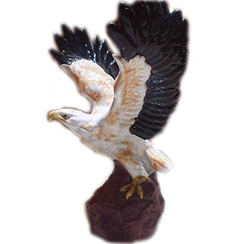 Decoración de Escultura de águila, Modelo de Estatua de águila, pájaro, Animal, cerámica, Porcelana Pintada, colección de decoración de Escritorio para el hogar, decoración del hogar