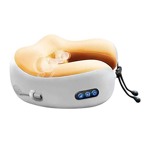 Deeabo Almohada De Masaje USB, Carga Masajeador De Cuello En Forma De U Masaje Cervical Viaje Eléctrico Almohada Masaje 3D Almohada Espuma De Masaje Cervical Almohada Aliviar El Dolor Cervical,Marrón